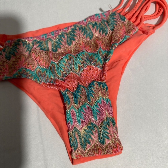 NEW $168 Luli Fama [ Large ] Fiego Divino Criss-Cross Bikini Top +‎ Bottom - Picture 13 of 16